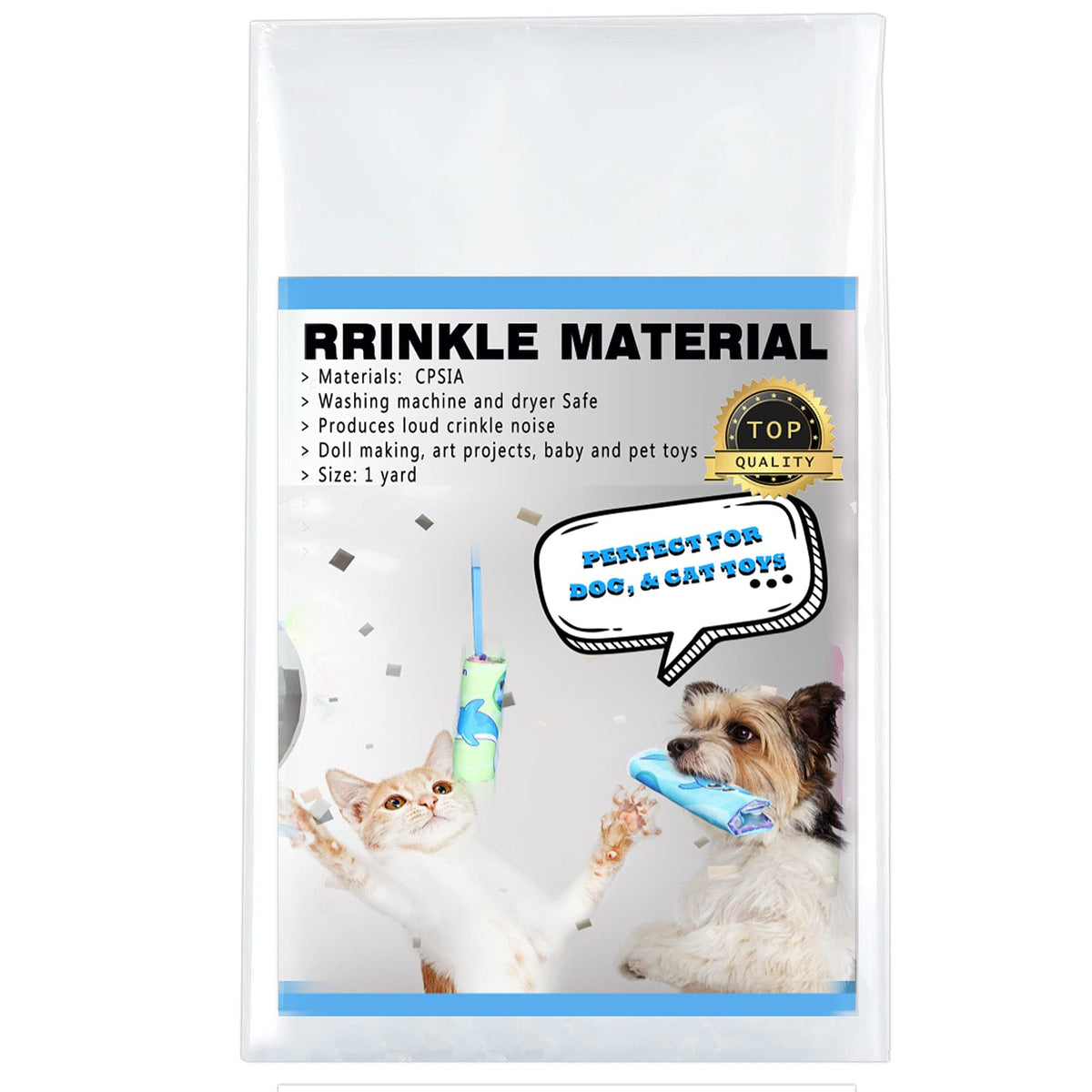 1 Yard Crinkle Paper For Baby Toys Noise Making Plastic Film For Dog Toys Noise Maker Dog Cat Pet Supplies