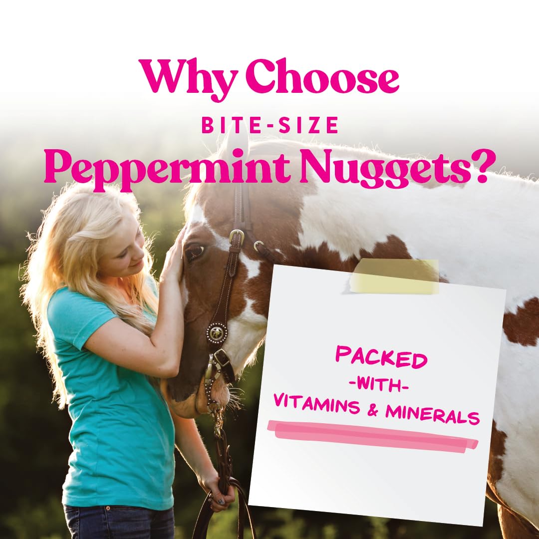 Manna Pro Bite-Size Nuggets | Peppermint Flavored Horse Treats | 1 Pound