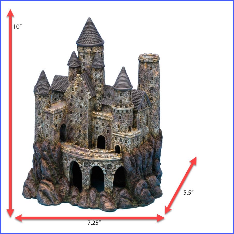 Penn-Plax Age-Of-Magic Wizard’S Castle Aquarium Décor – Resin For Freshwater And Saltwater Fish Tanks – Large (Rrw8)