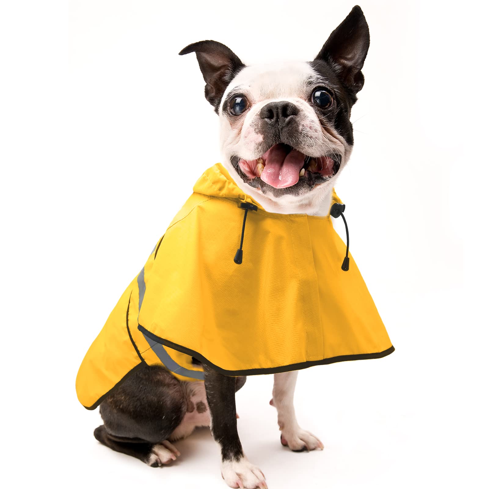 Candofly Dog Raincoat Hooded Poncho - Adjustable Waterproof Dog Rain Jacket Lightweight Reflective Dog Rain Coat Pet Slicker For Large Dogs (X-Large, Yellow)