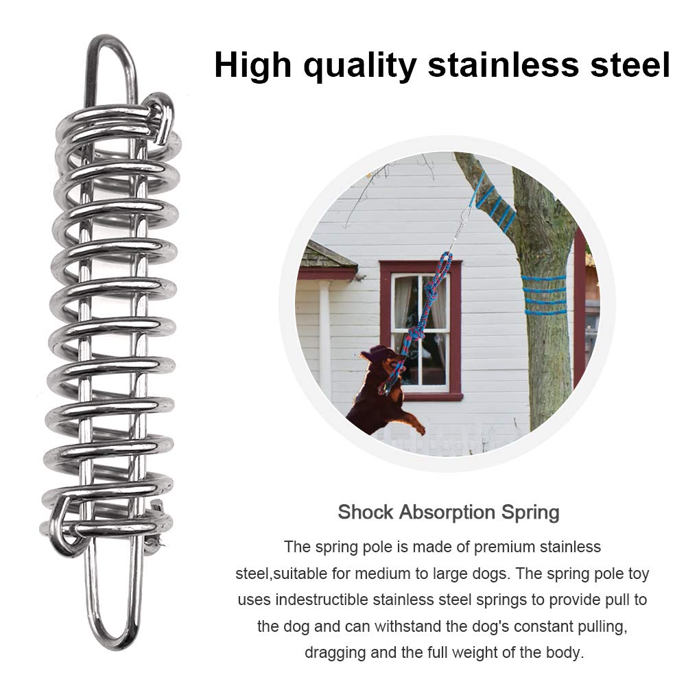 Dog Tug Toy, Outdoor Hanging Bungee Dog Toy, Interactive Spring Dog Tree Toy For Tug Of War, Bite Training, Pull Exercise, Puppy Interactive Bite Training, Solo Play, Blue