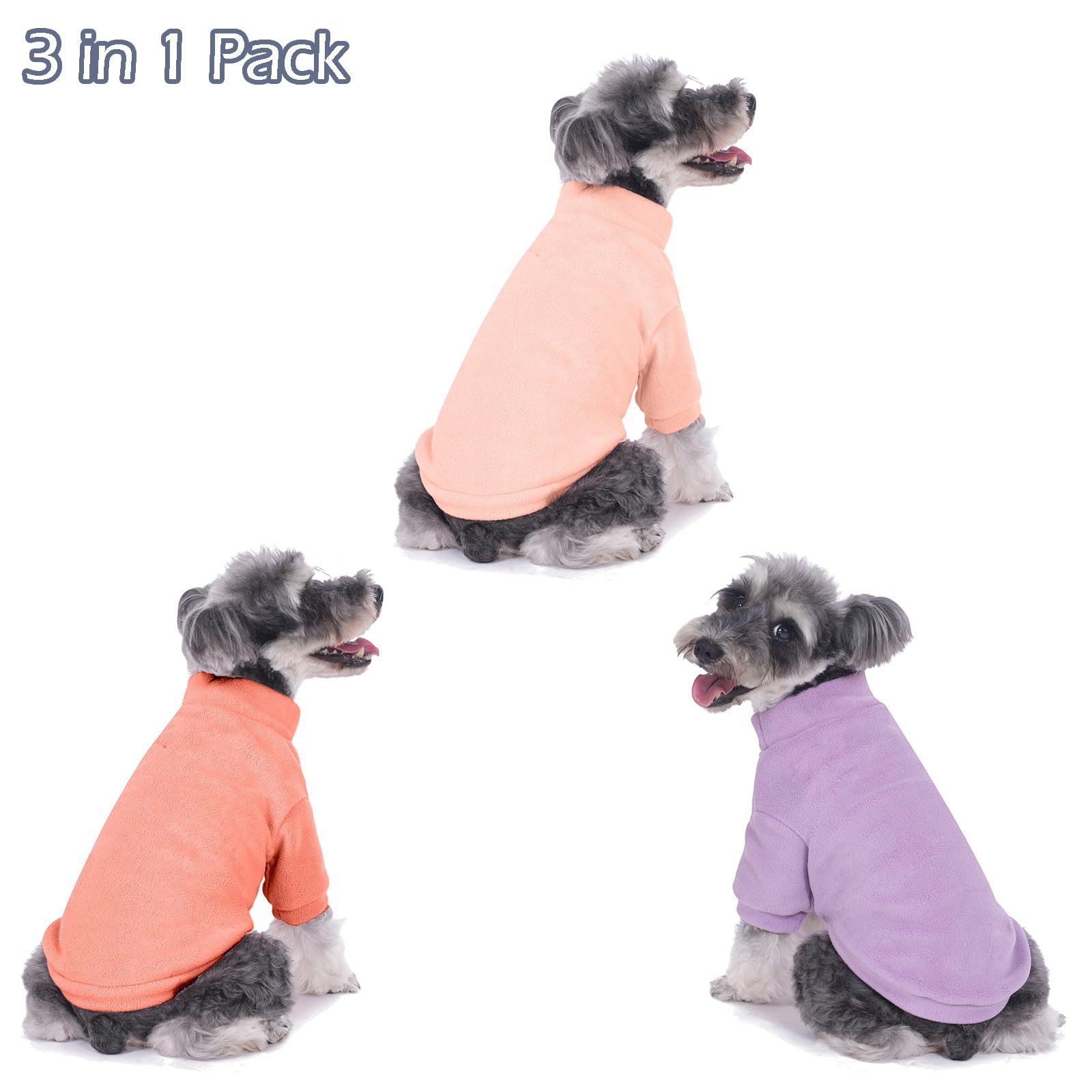 Gyalaperi Dog Sweater, 3 Pack Dog Sweaters For Small Dogs Girl Boy, Ultra Soft Warm Puppy Clothes Dog Coat For Winter (Rose+Lt P