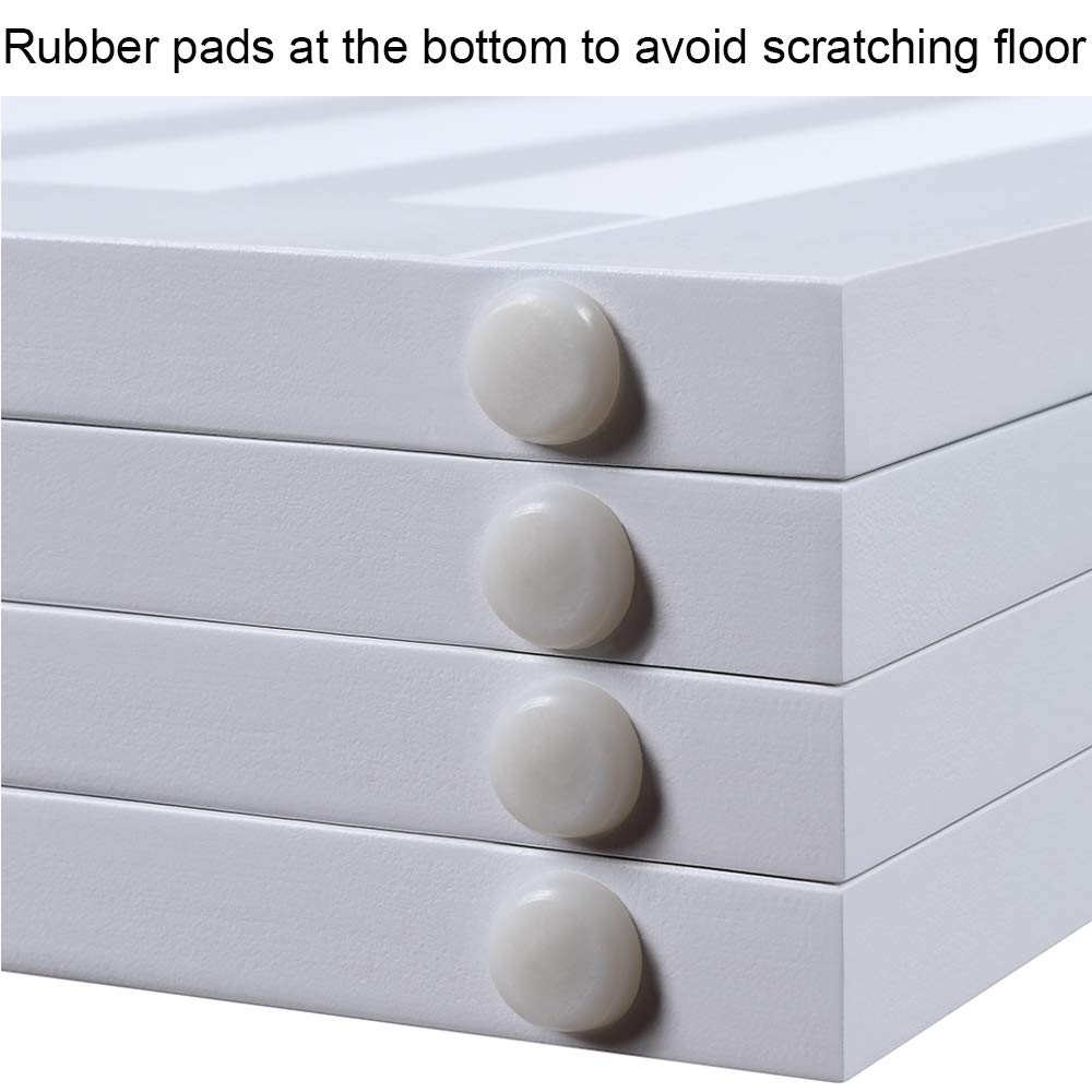 Unipaws 24? Free Standing Pet Gate For Dog Cat Baby, Wooden Dog Gates For Doorway, Stairs, Step Over Foldable Pet Fence For The House, Expandable Dog Barrier, Indoor Use, White