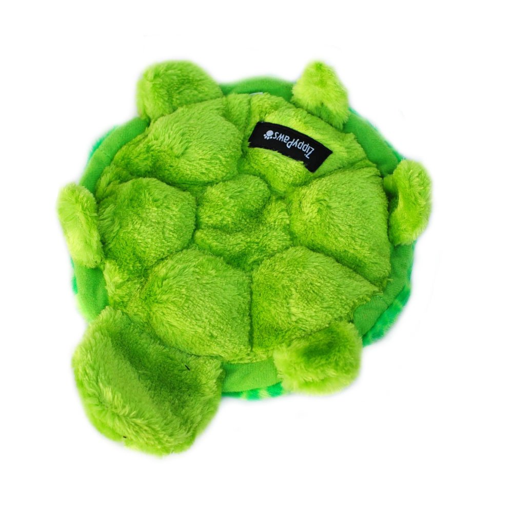 Zippypaws Squeakie Crawler- No Stuffing Dog Toy To Keep Them Busy, For Small, Medium, & Large Dogs, Squeaky Pet Toy For Boredom, Unstuffed Chew Toy, Soft Plush Puppy Products, Slowpoke The Turtle- 10'