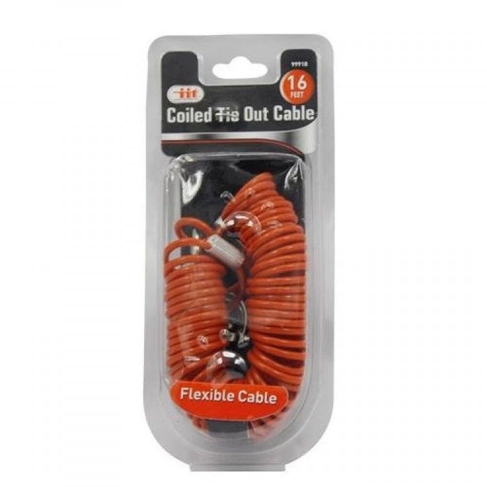 Iit 99918 Coiled Tie Out Cable - 16 Feet By Jmk Iit