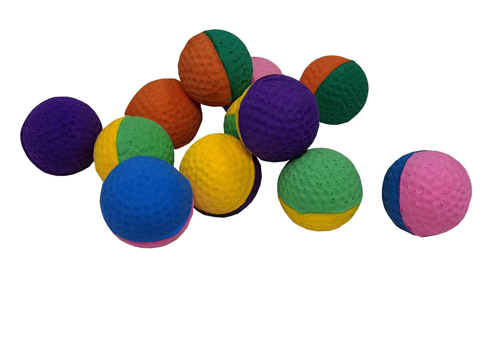 12 Pack Pet Ball Foam Sponge Ball Cat Toy Soft Bouncy Noise Free (12Pcs Pet Ball Foam Sponge Ball)
