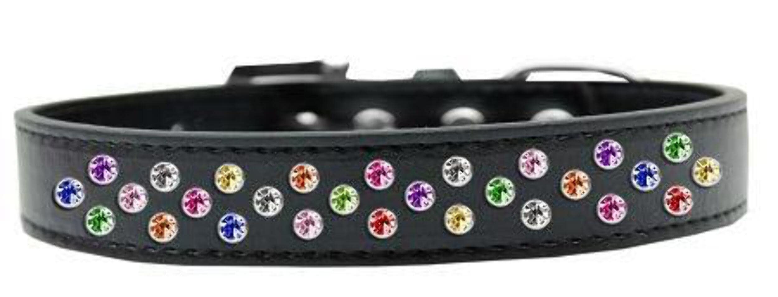 Mirage Pet Products Sprinkles Dog Collar with Confetti Crystals, Size 18, Black