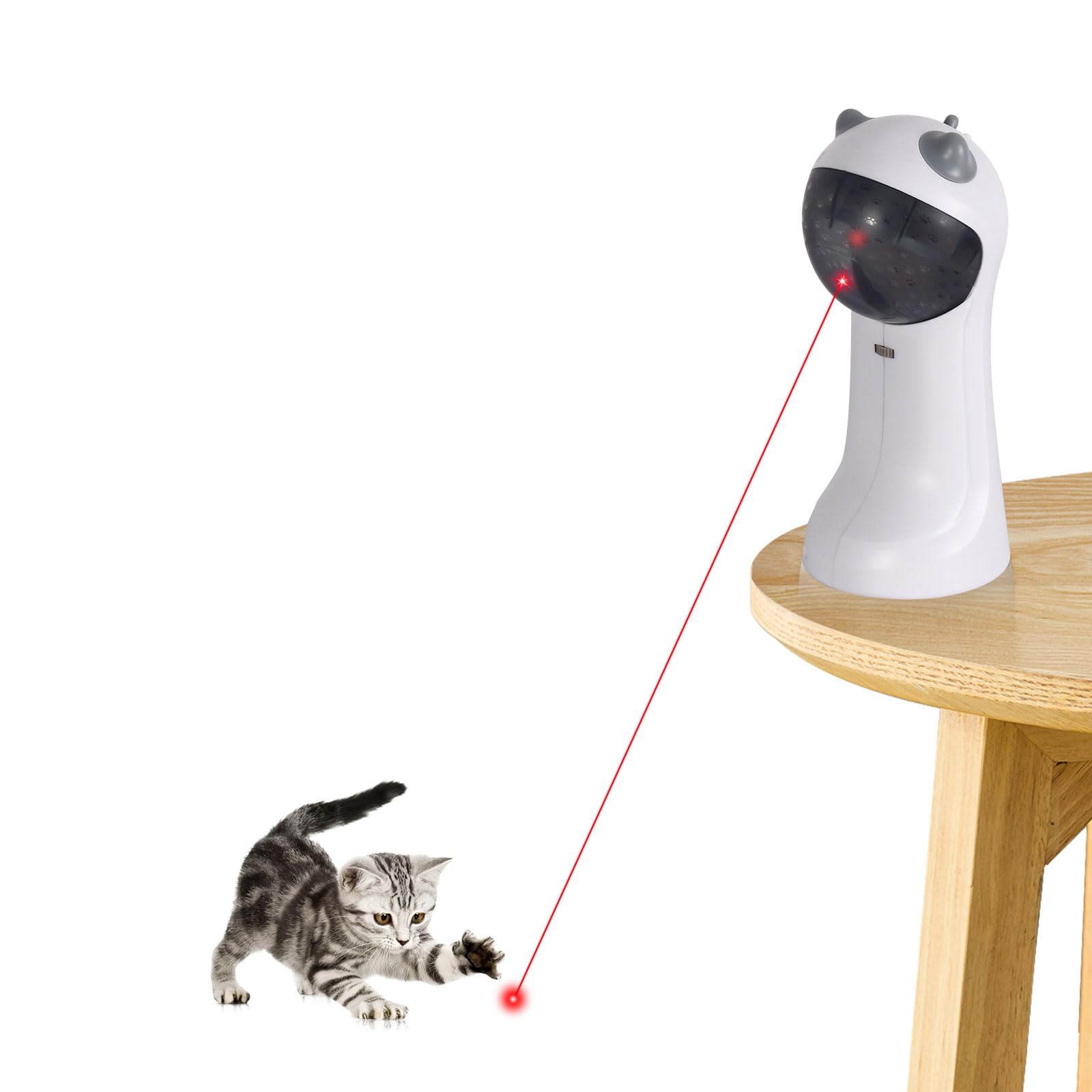 Tbteek Motion-Activated Interactive Cat Toy, Usb Rechargeable Automatic Cat Toy With Rotating Red Light, 4 Speed Modes For Indoo