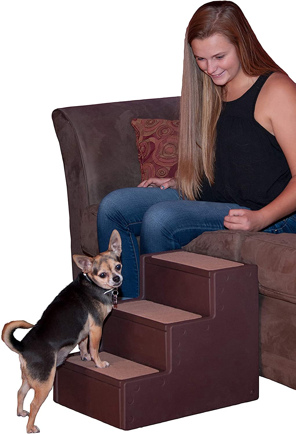 Pet Gear Pet Step Iii Pet Stairs For Small Dogs And Cats Up To 50 Pounds, Lightweight, No Tools Required