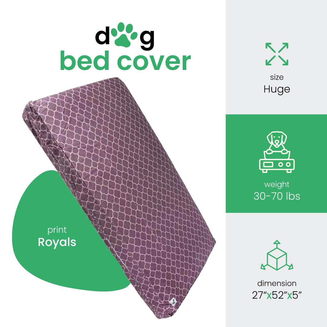 Molly Mutt Large Crib Mattress Cover - Royals Print - Measures 27   X52   X5   - 100% Cotton - Durable - Breathable - Sustainabl
