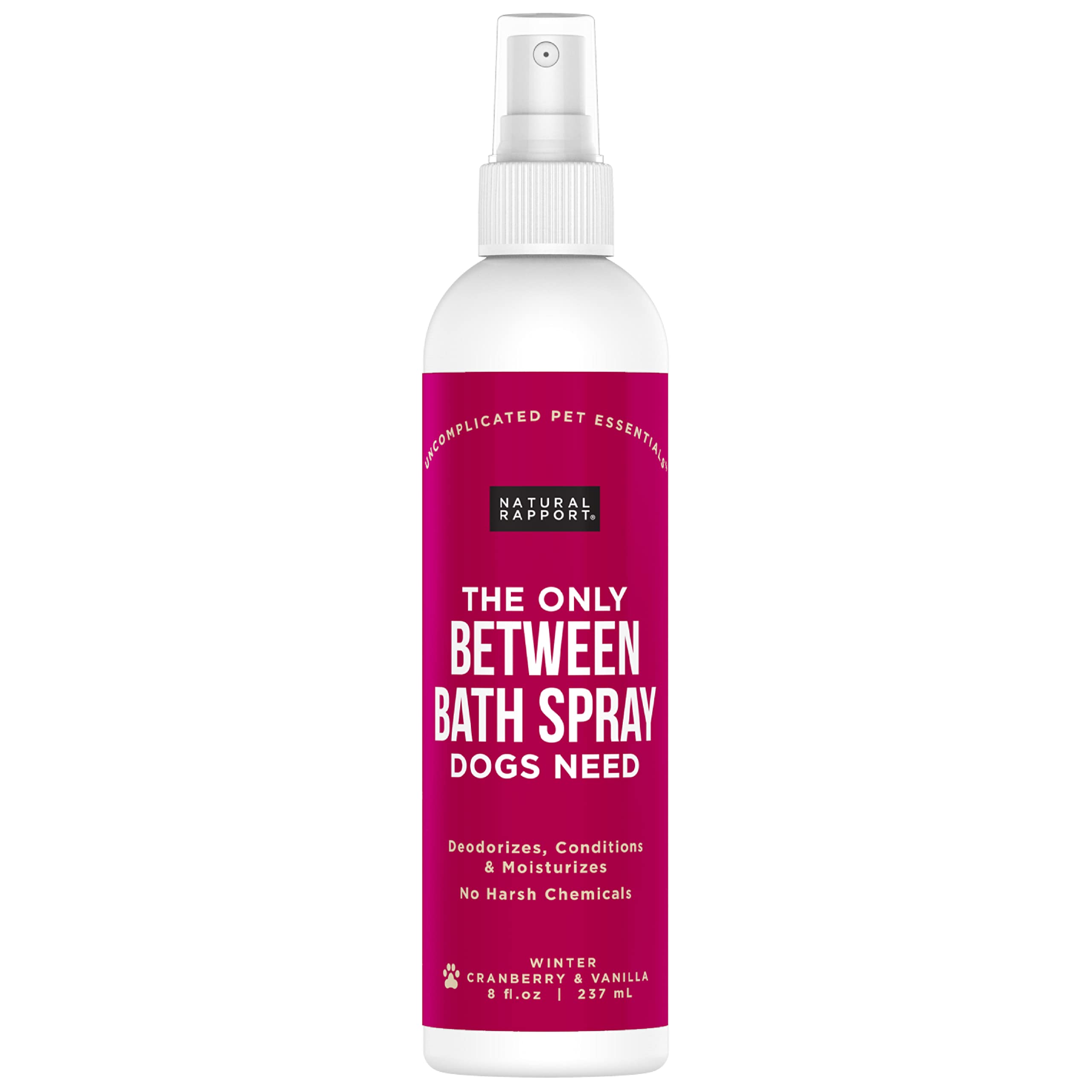 Natural Rapport Dog Cologne Spray Cranberry & Vanilla Scent - The Only Between Bath Spray Dogs Need - Convenient, Dog Deodorant Spray And Pet Urine Odor Eliminator Perfume (8 Fl Oz.)