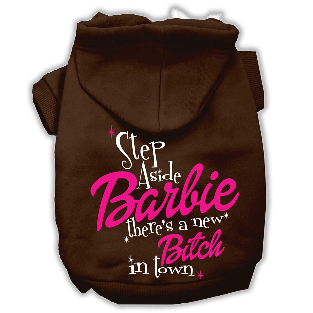 Mirage Pet Products New Bitch In Town Screenprint Hoodie, Large, Brown