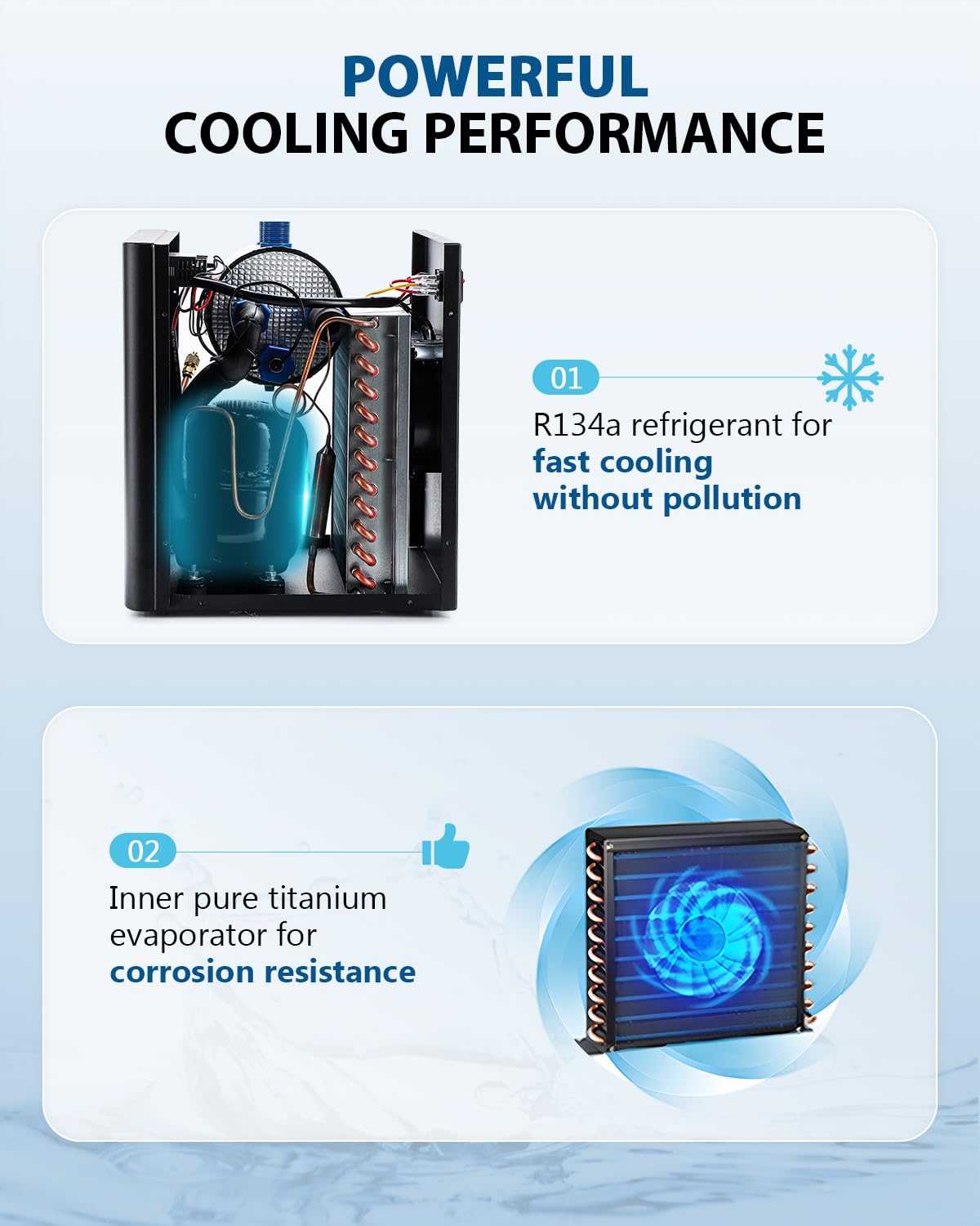 BAOSHISHAN 100L Aquarium Chiller 26gal 1/13 HP Water Chiller for Fish Tank with Compressor Refrigeration Special Quiet Design fo