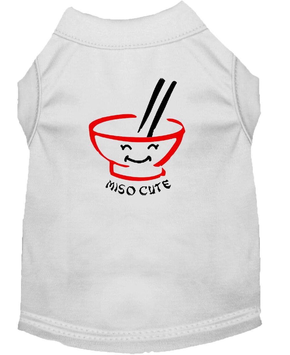 Mirage Pet Products 14-Inch Miso Cute Screen Print Shirts for Pets, Large, White