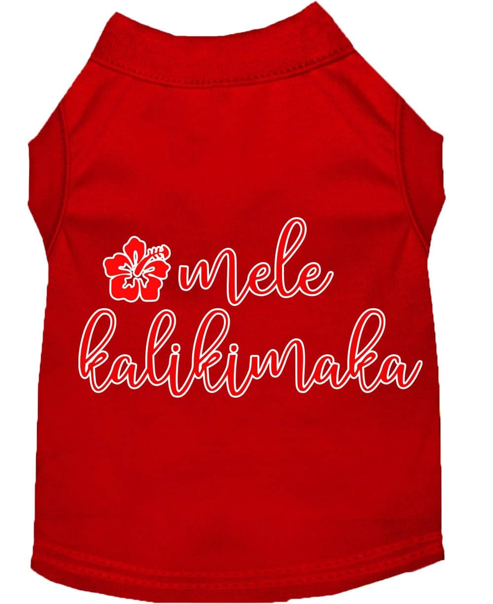 Christmas Pet Dog & Cat Shirt Screen Printed, &quot;Mele Kalikimaka&quot; Black 3XL (25-35 lbs.)