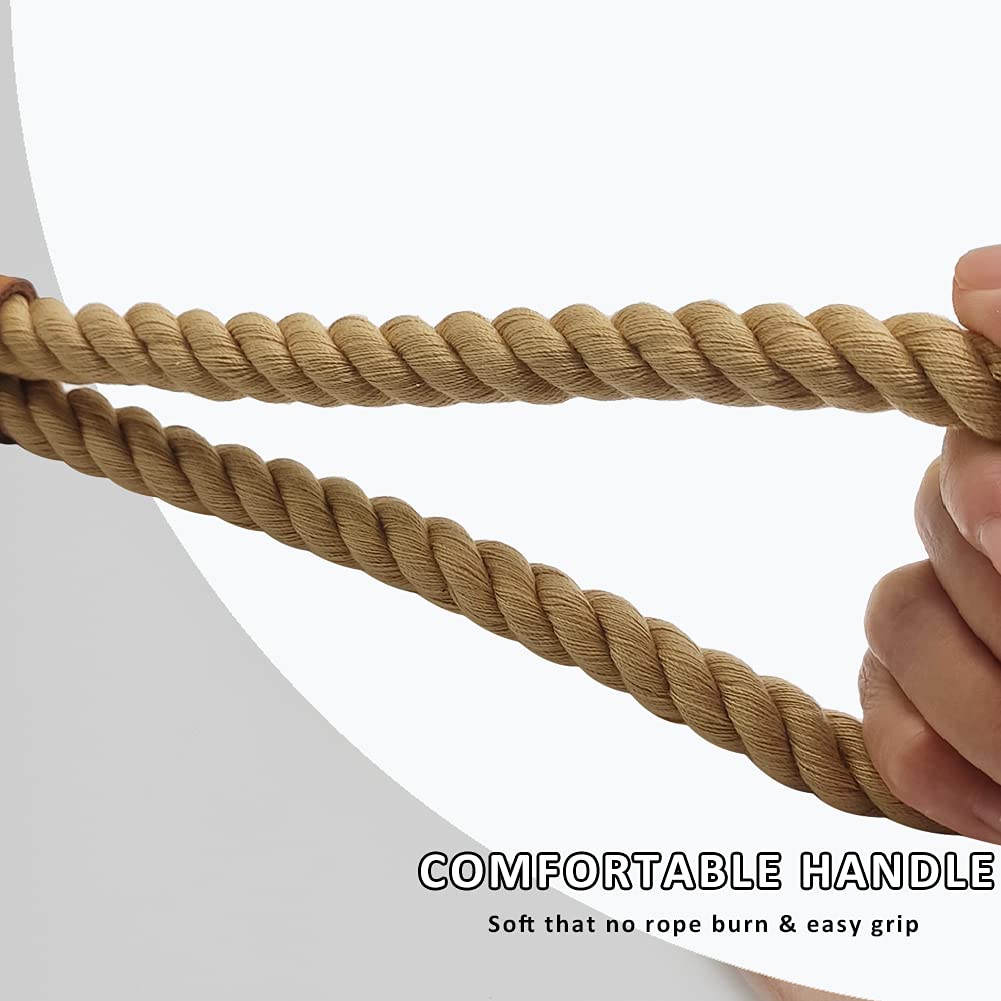 Btinesful Heavy Duty Cotton Rope Dog Leash 10 Ft, Strong Dog Leash Soft Handle Dog Traction For Large Medium Dogs Hiking, Camping, Exploring, Walking(1/2' X 10Ft, Brown)