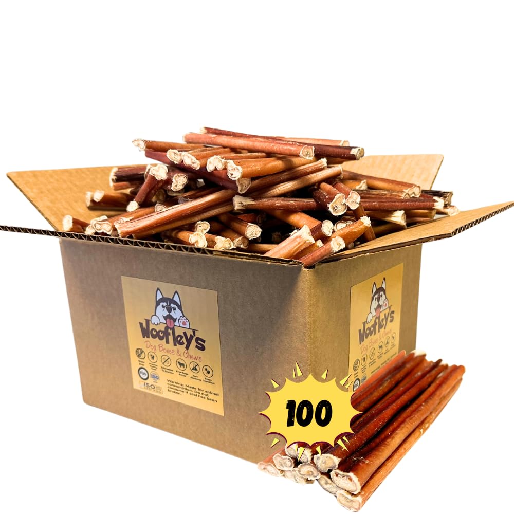 Woofley'S 6 Inch Bully Sticks For Small Dogs - 100 Count - Safe, Easily Digestible Dog Chews
