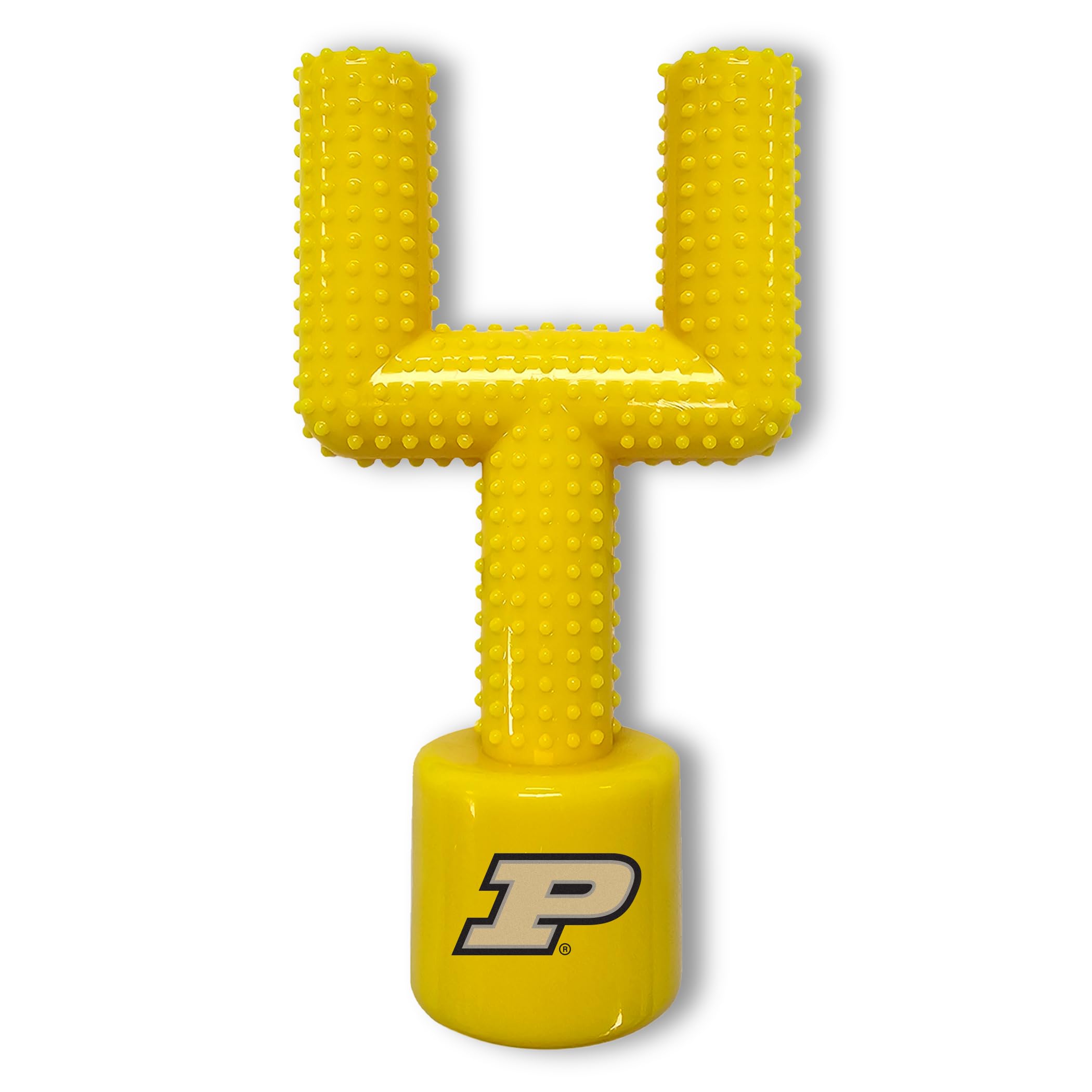 Ncaa Purdue Boilermakers Mega-Chew Hard Nylon Bacon-Flavored Dog Bone Football Goal-Post Chew Toy. Interactive, Tasty & Fun Dog 