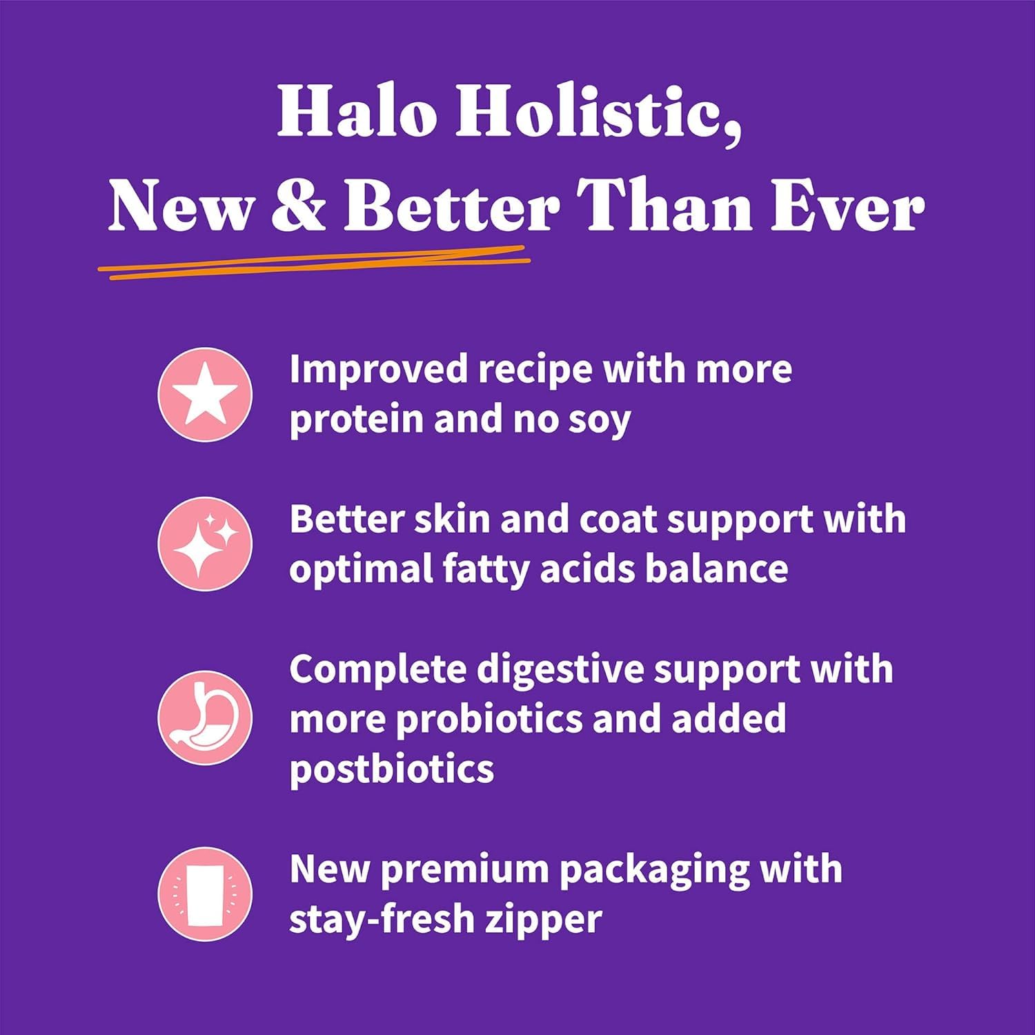 Halo Holistic Cat Food Wild Caught Salmon & Whitefish Formula, Healthy Grains Dry Cat Food, Complete Digestive Health, Kibble fo