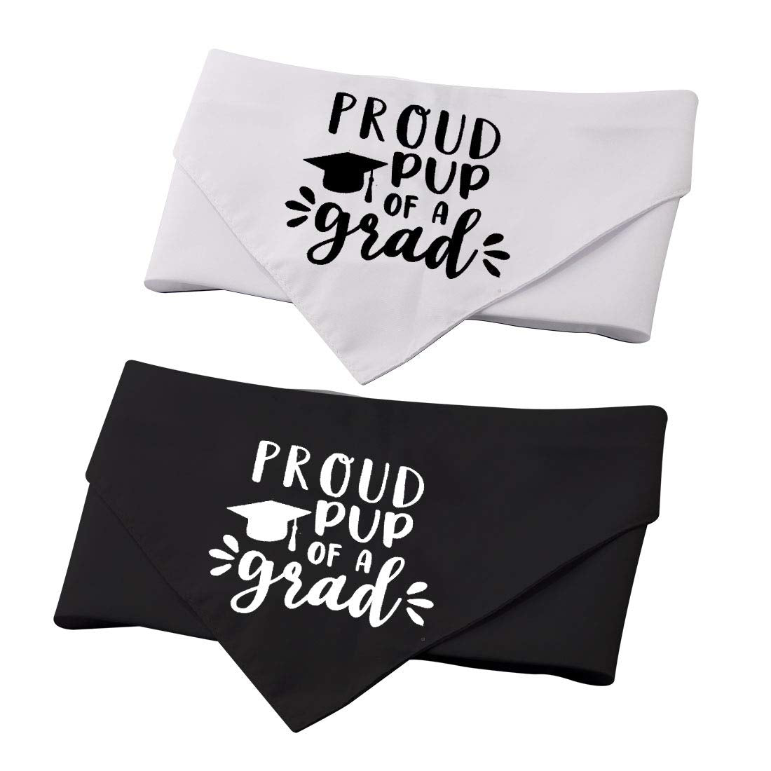 2 Pack Graduation Dog Pet Bandana Proud Pup Of A Grad Dog Bandana Graduation Announcement Gift (Proud Pup Of A Grad 2 Pack)