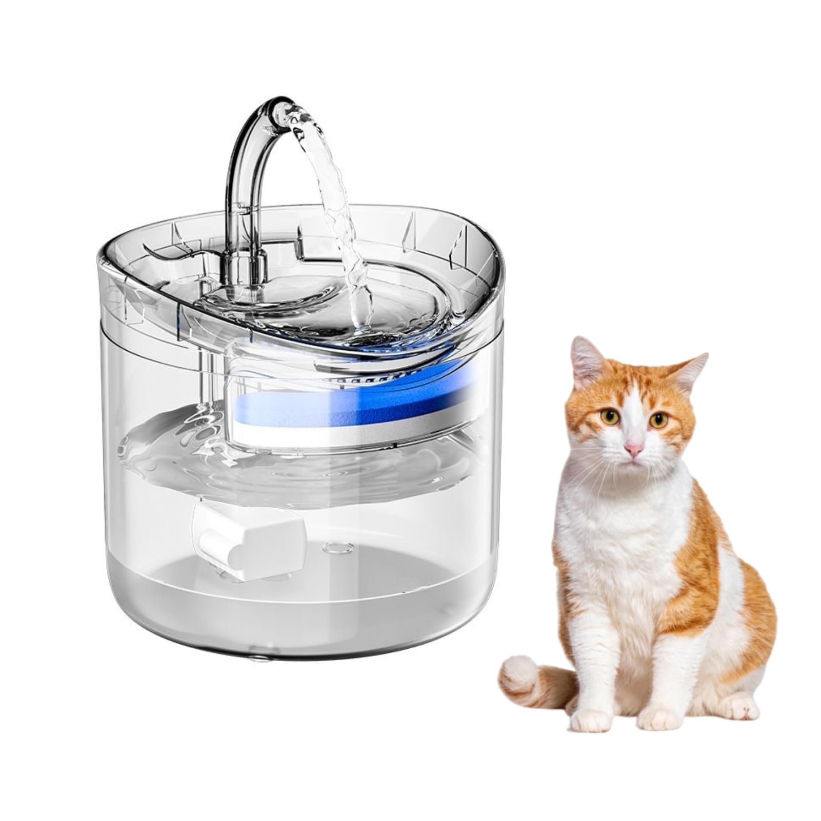 Huitban 61Oz/1.8L Pet Fountain, Automatic Cat Water Fountain With Energy-Saving Infrared Sensor, Dog Water Dispenser For Cats, D