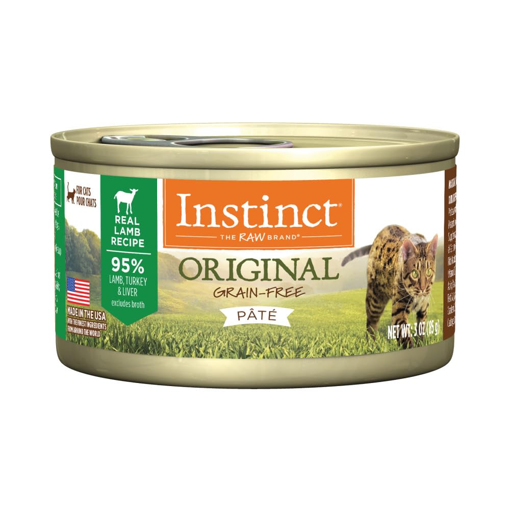 Instinct Original Grain Free Real Lamb Recipe Natural Wet Canned Cat Food by Natures Variety, 3 oz. Cans (Case of 24)