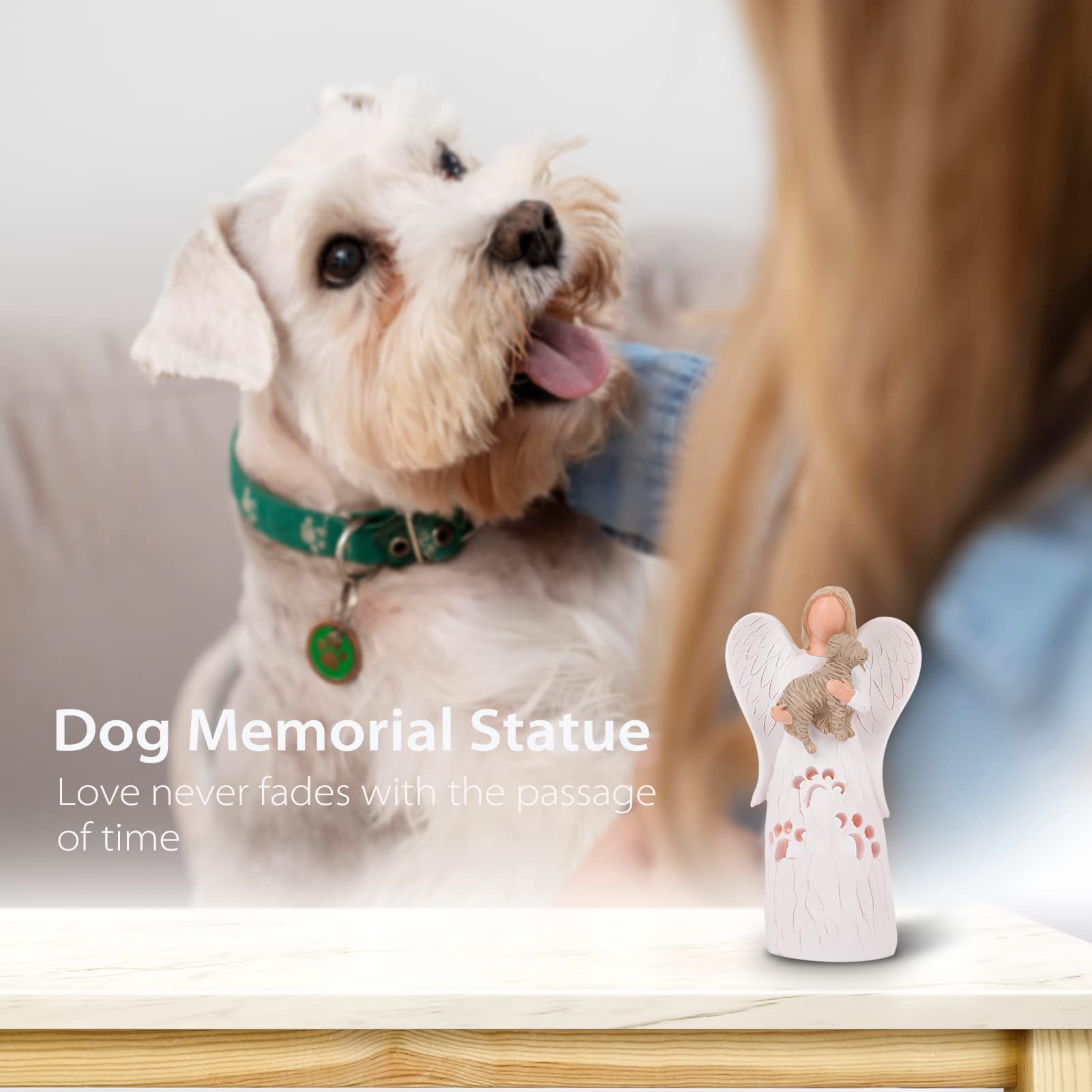 Bearae Loss Of Dog Sympathy Gift, Dog Memorial Gifts, Loss Of Dog Candle Holder, Dog Passing Away Statue, Dog Angel Figurine, Pe