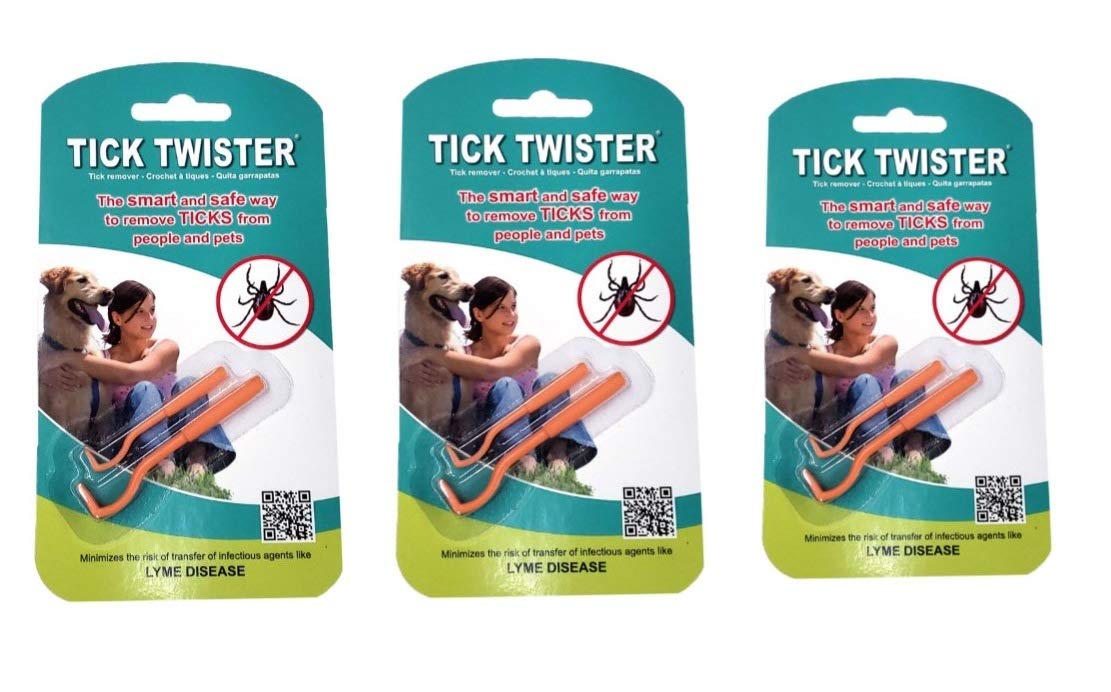 Tick Twister 00100-O Triple, Orange, Three Sets Tick Remover Small And Large, 3 Pack