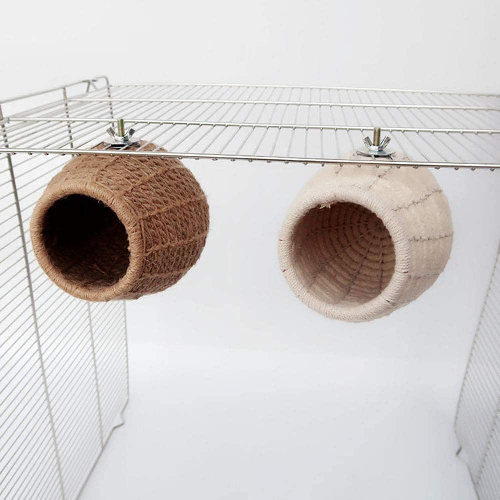 Litewoo Bird Breeding Nest Warm Rope Bed House For Small Medium Bird Parrot Parakeet Conure Cockatiel Canary Finch Lovebird Budgie (D: Hemp Rope)