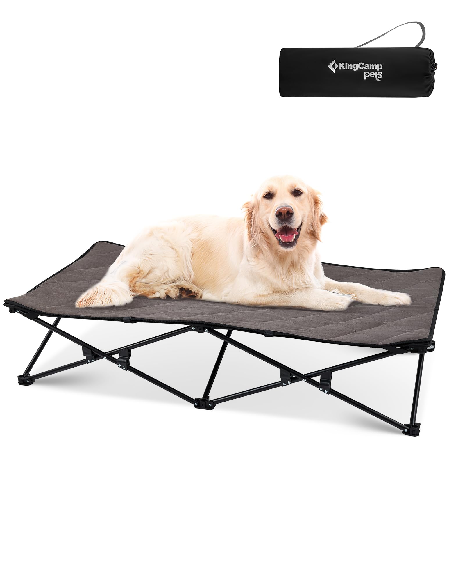 Kingcamp Elevated Dog Bed For Xl Dogs, Raised Outdoor Indoor Portable Cooling Cot Lifted Pet Hammock Off Ground With Washable Br