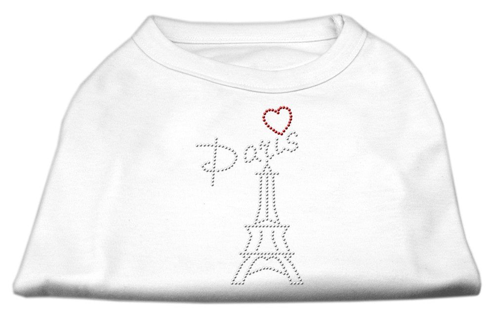 Mirage Pet Products Paris Rhinestone Shirt, X-Small, White