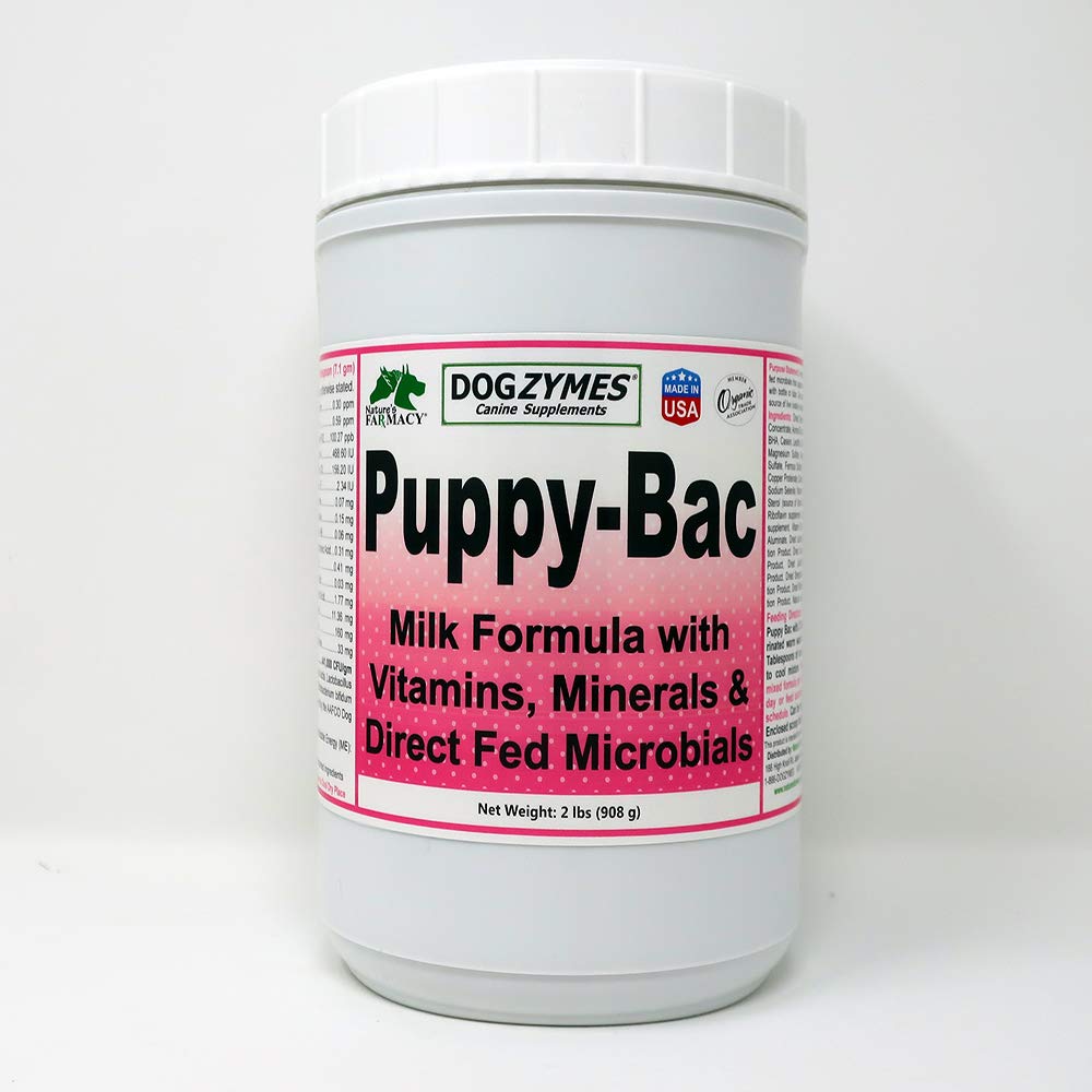 Dogzymes Puppy-Bac (2 Pound) Milk Replacer With Live Microorganisms And Enzymes 441 Million Cfu/Gram Mix 1:4