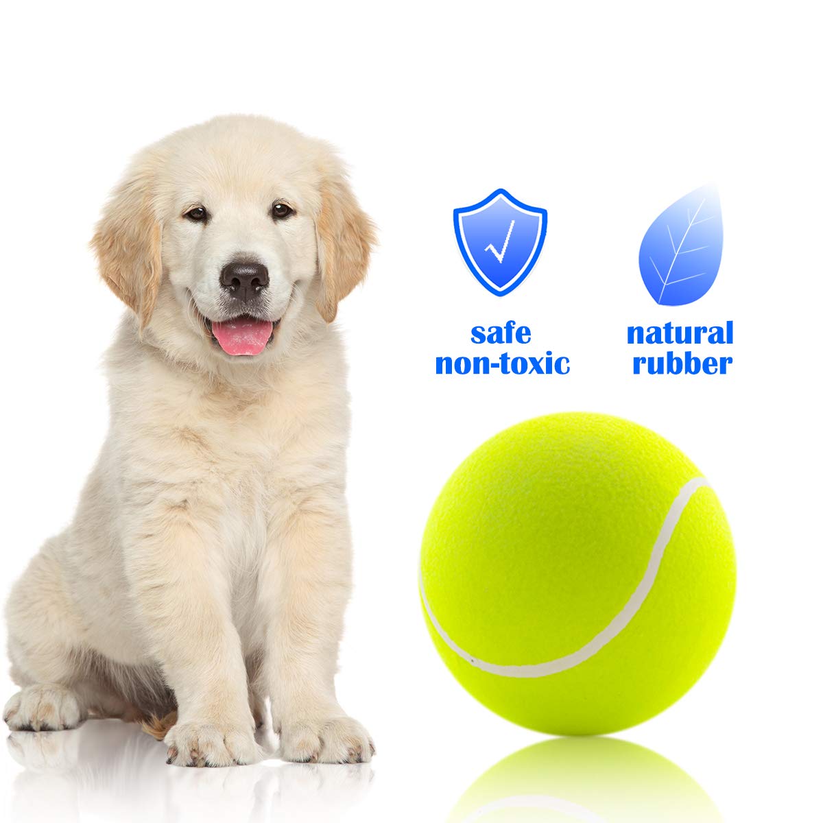 Large Dog Tennis Ball,9.5' Giant Doy Sport Ball Toy,Pet Birthday Gifts Interactive Dog Toys For Small Medium Large Dog