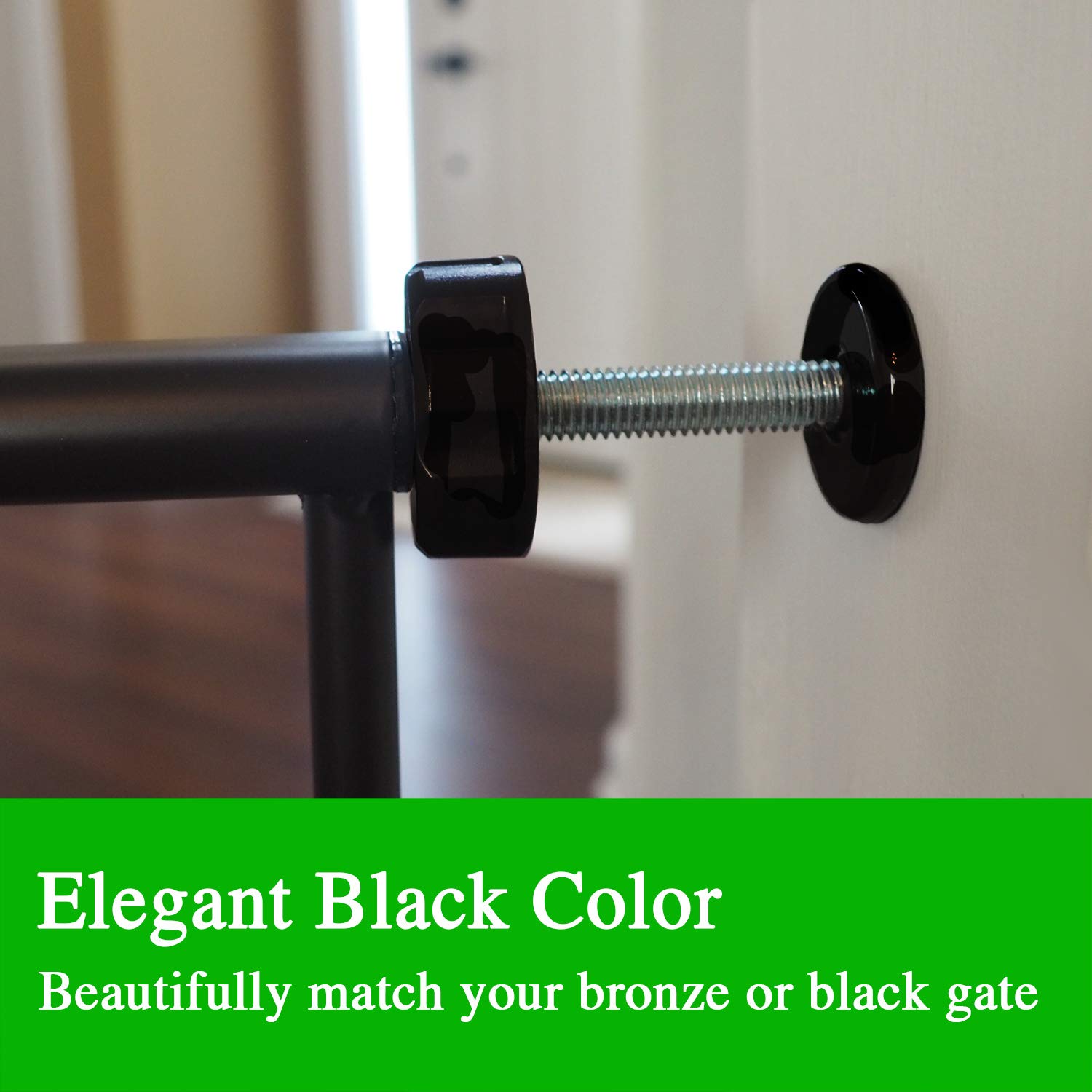 Baby Gate Guru Extra Long M8 (8Mm) Spindle Rods For Pressure Mounted Baby And Pet Safety Gates 4 Pack Replacement Set (8Mm, Black)