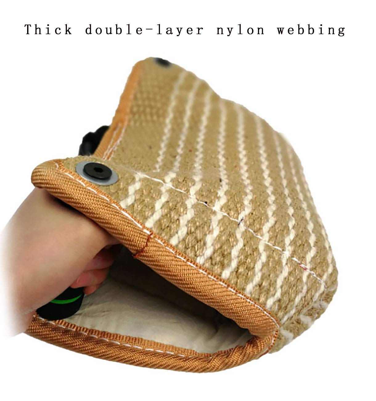 Morezi Dog Targeting Bite Wedge Tug Toy For Malinois,German Shepherd,Schutzhund Training,Jute/French Linen