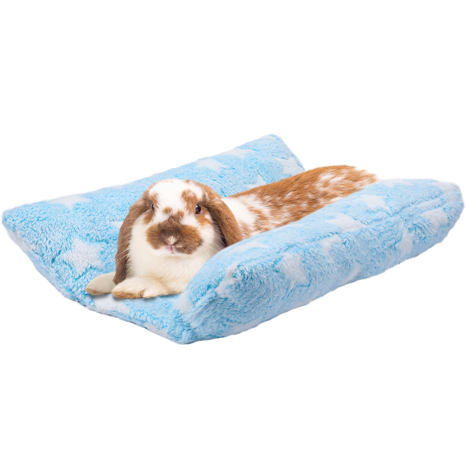 Mewtogo 15.7 X 14In Rabbit Bed - Thickened Soft Bunny Concave Bed, Cuddle Cushion Plush Mat With Cotton Lounger Pillows For Cage