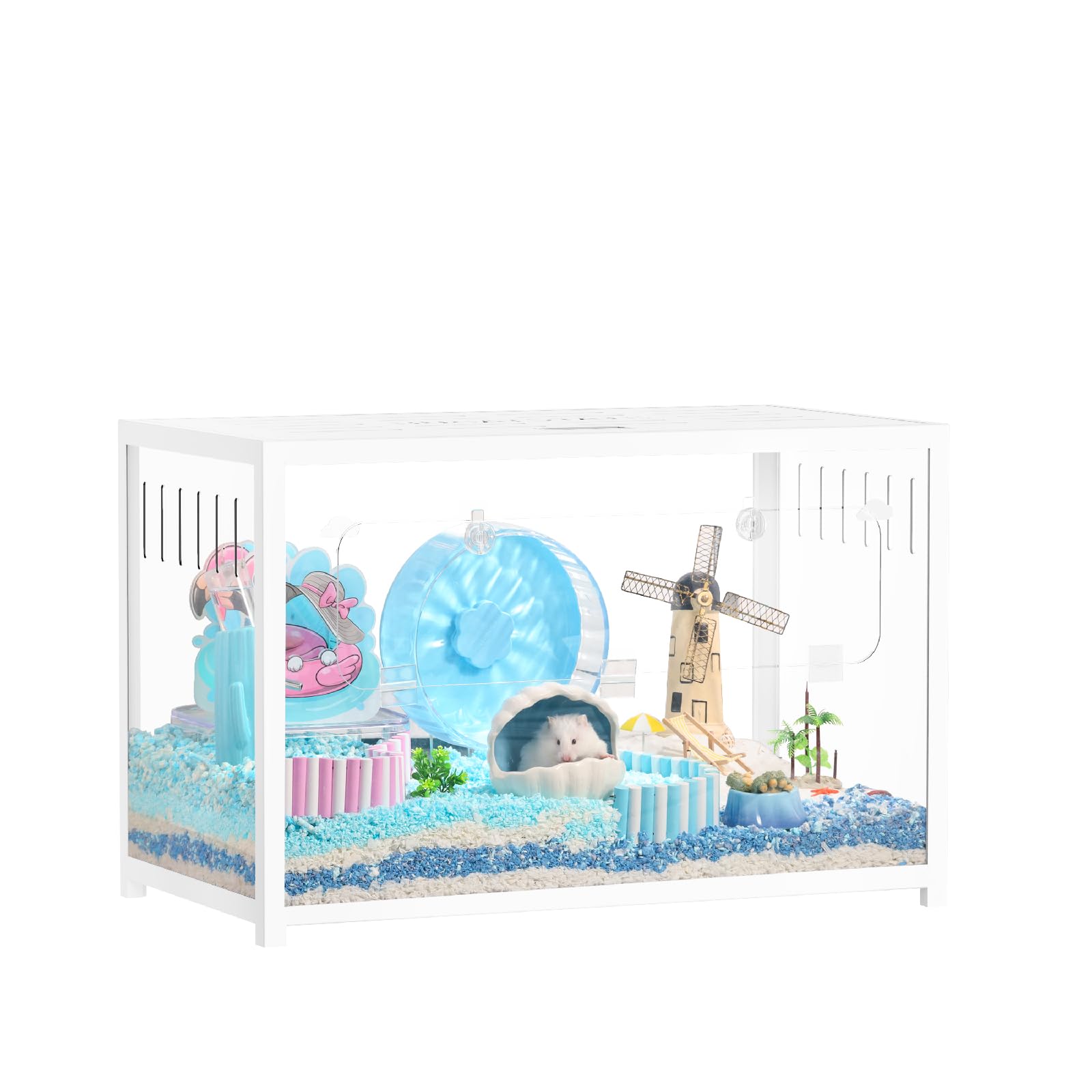 Bucatstate Hamster Cage Metal 2.0 - Small Animal Habitats Large Stackable With Top Access Easy Assemble 31.4L*17.6W*20H Inches D