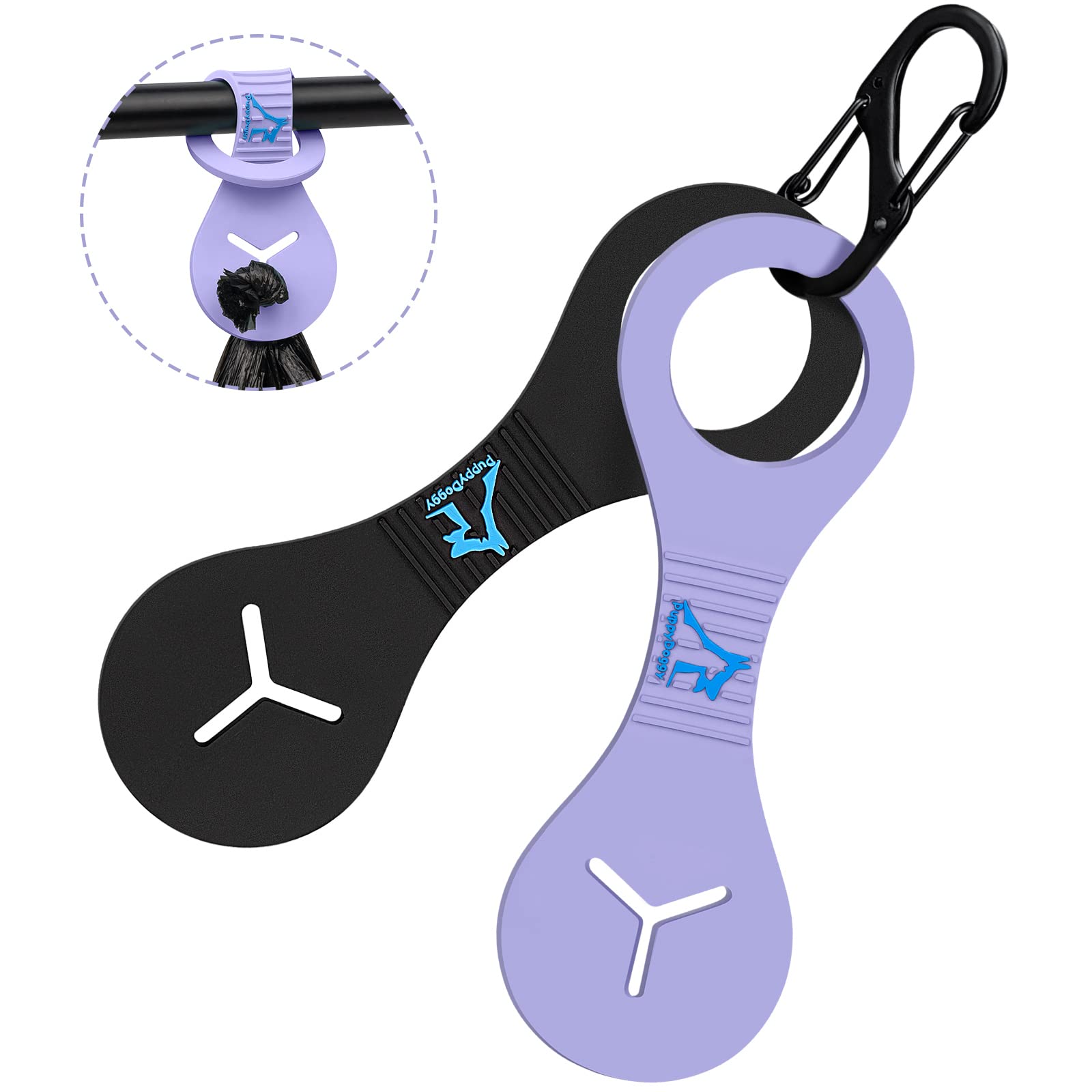 Puppydoggy Dog Poop Bag Holder For Leash Waste Bag Carrier Dog Poop Bag Dispenser For Walking Running Bicycle Accessory 2 Pieces