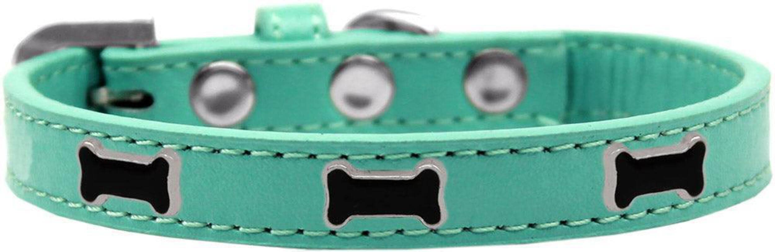 Mirage Pet Products Black Bone Widget Dog Collar Gold Ice Cream, Size 20