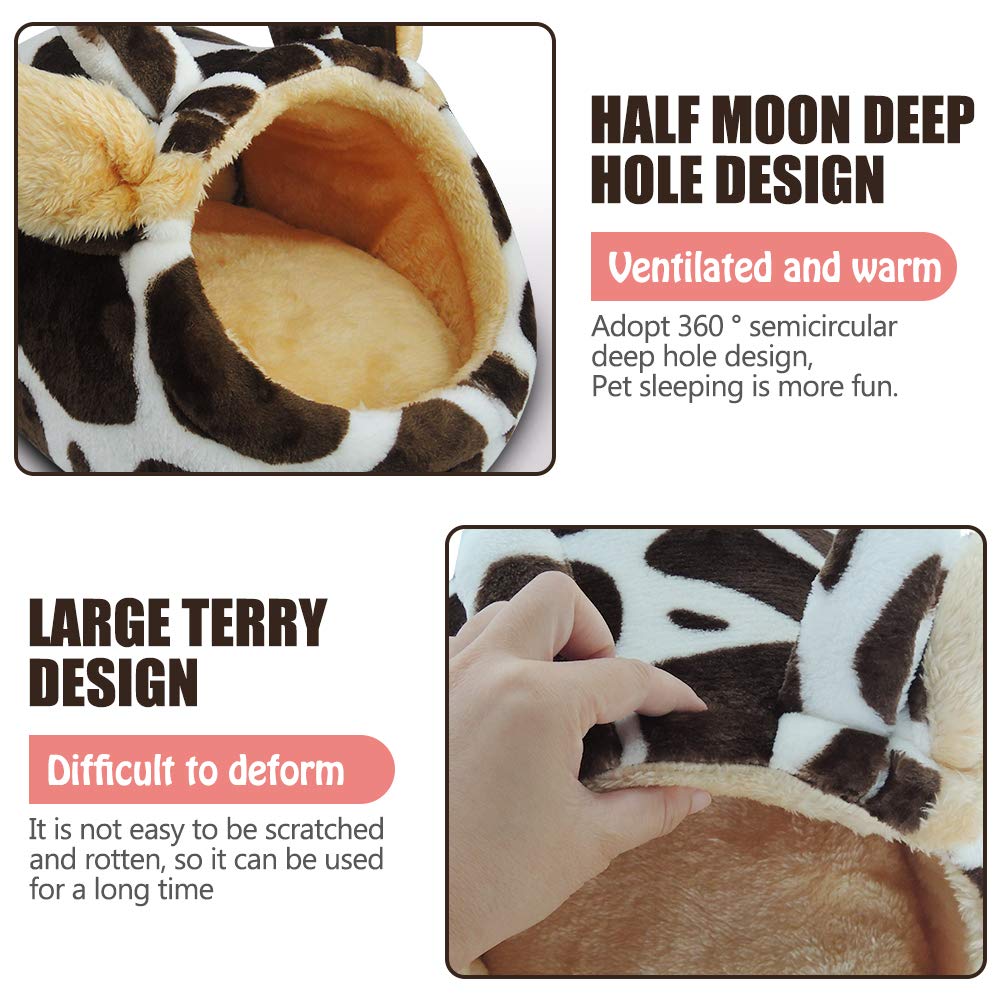 Homeya Small Animal Pet Bed, Sleeping House Habitat Nest For Guinea Pig Hamster Hedgehog Rat Chinchilla Hideout Bedding Snuggle Sack Cuddle Cup Cage Accessories With Removable Washable Mat(Blue)