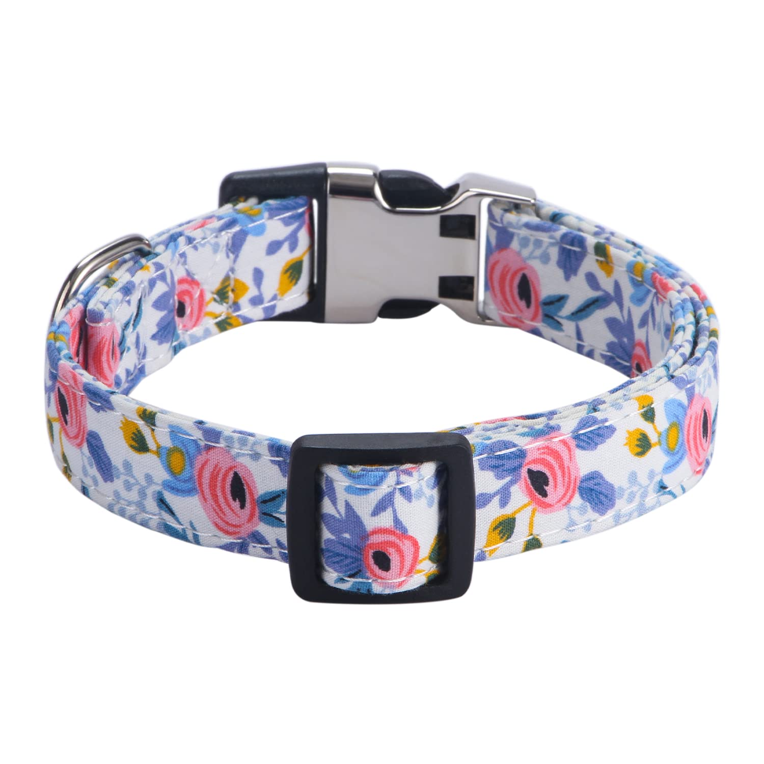 Xyart Girl Dog Collars - Rose, Sunflower, Daisy And Leopard Design In Small, Medium, Large For Female Dogs Rose Blue S