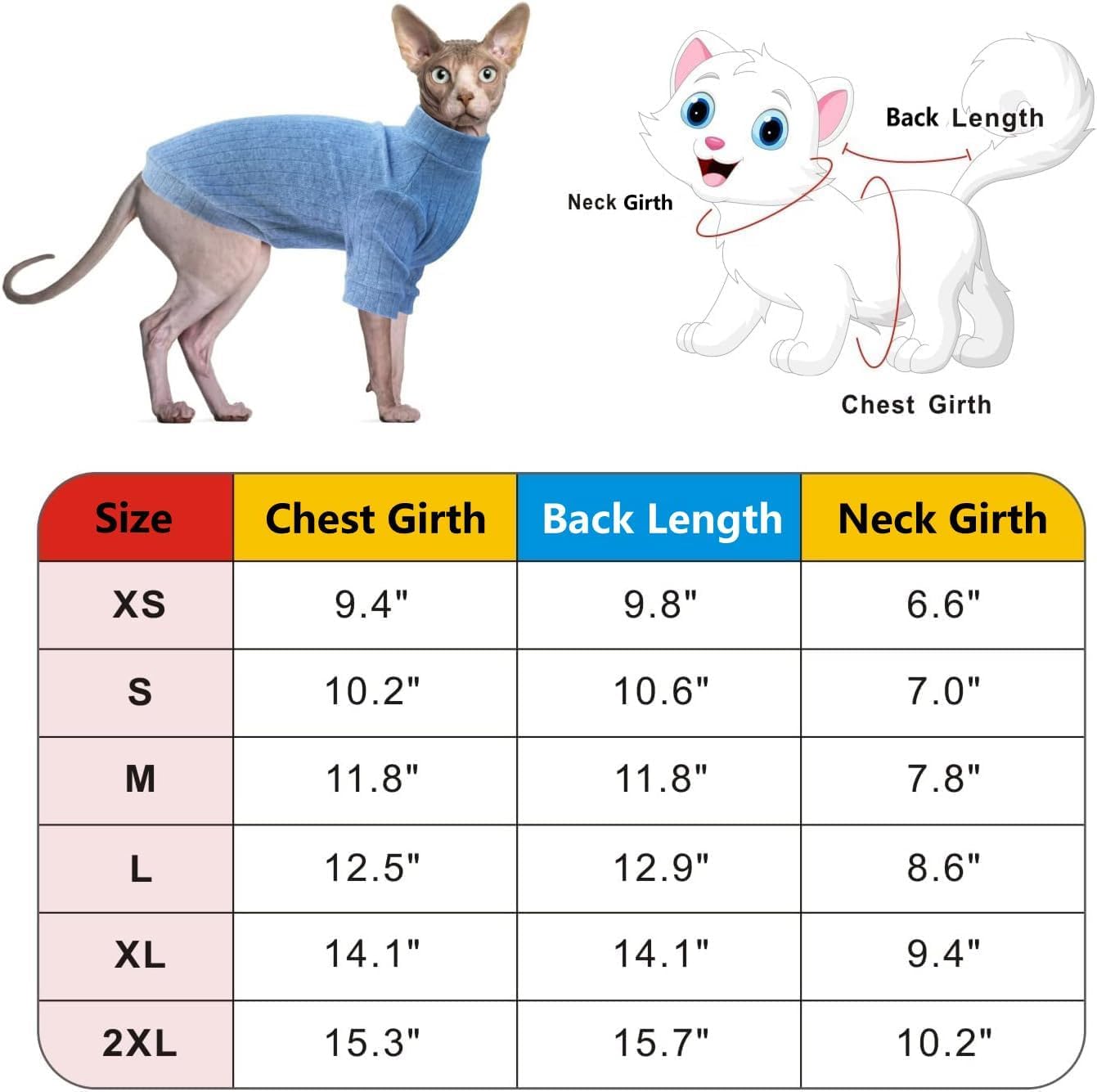 Idepet Sphynx Hairless Cats Sweater Shirt Kitten Soft Puppy Clothes Pullover Cute Cat Pajamas Jumpsuit Cotton Apparel Pet Winter Turtleneck For Cats And Teacup Chihuahua Small Dogs(Pink,M)