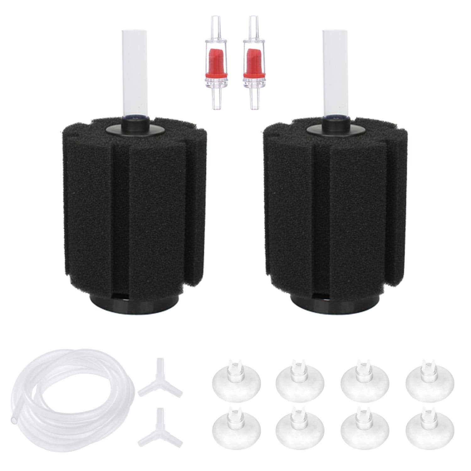 ALEGI Aquarium Sponge Filter for 20 Gallon Fish Tank, Betta, Nano, Shrimp, Fry, Biochemical Filter with Airline Tubing, Check Va
