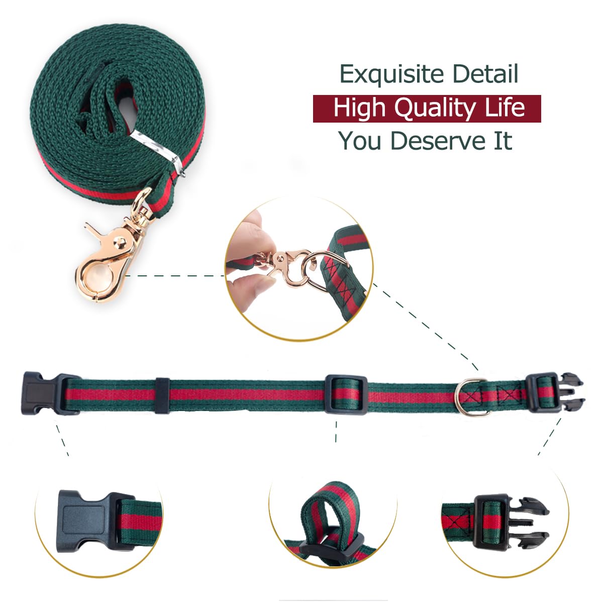 Elegant Dog Collar and Leash, Durable Soft Pet Collars Leashes,Luxury Dog Collars and Dog Leashes Set Packing Gift for Big Large