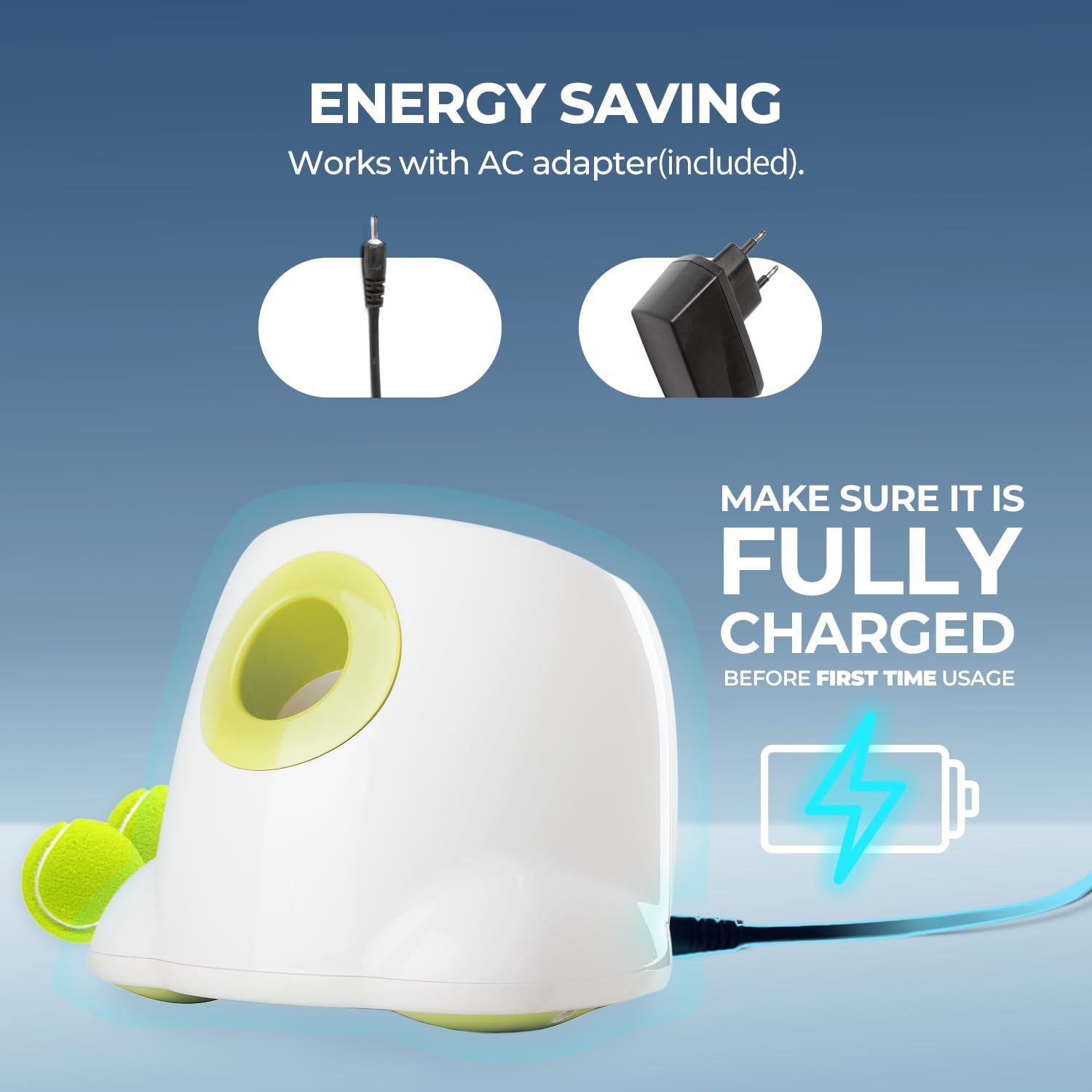 All For Paws Automatic Dog Ball Launcher, Adjustable Distance Settings, Rechargeable Battery For Medium To Large Dogs