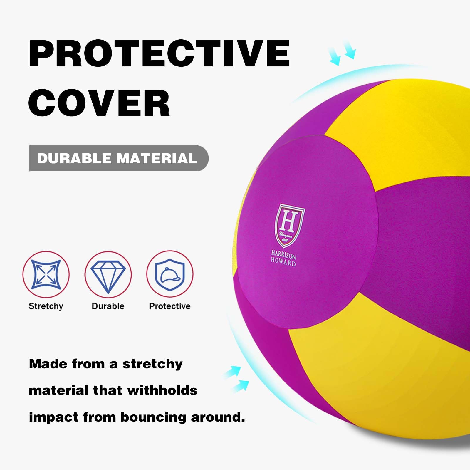 Harrison Howard Howdy Bally Horse Playball Mega Ball Cover For Equine Use - Exclusive Fun Patterns - Violet Sunrise 40''
