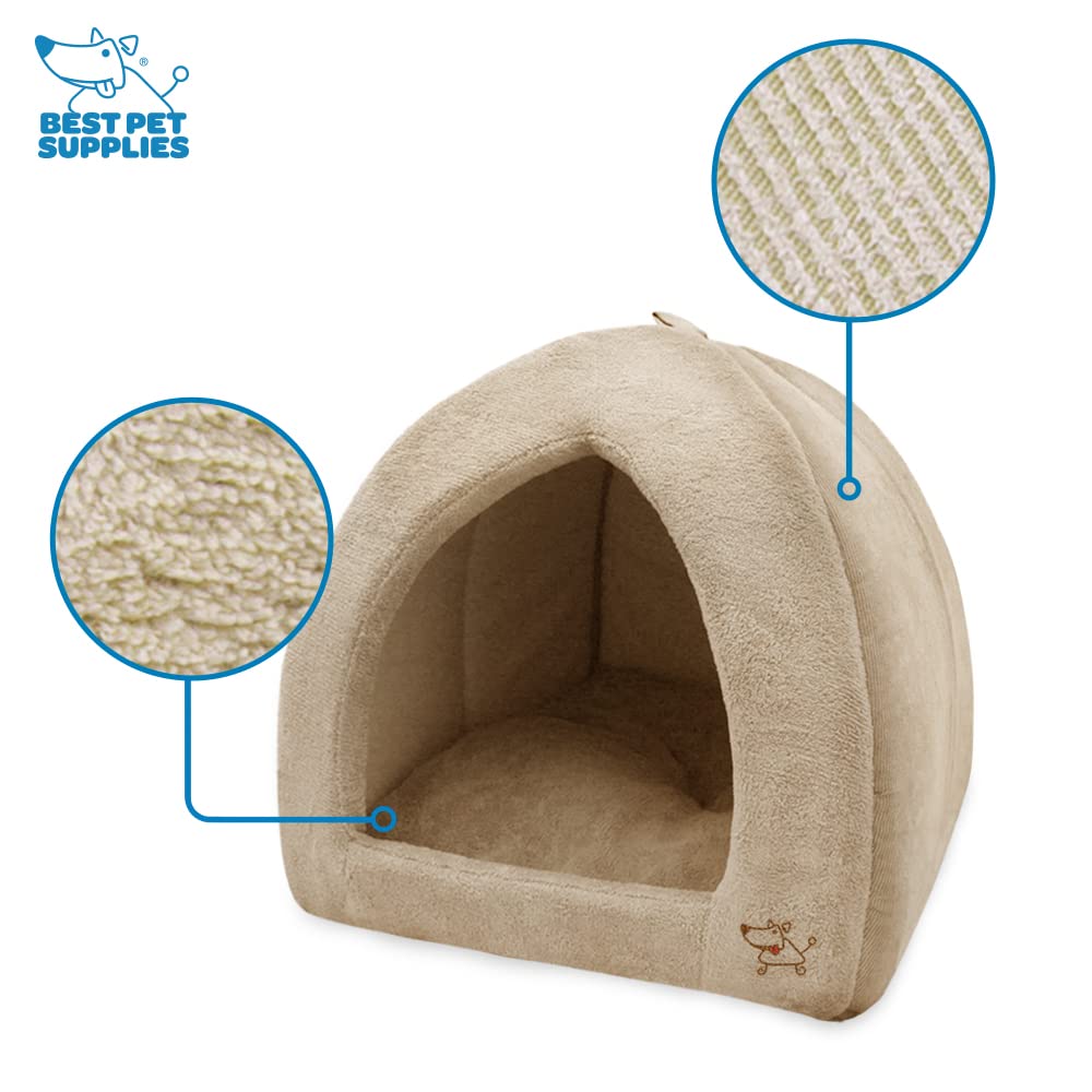 Pet Tent-Soft Bed For Dog And Cat By Best Pet Supplies - Tan, 18'' X 18'' X H:16''