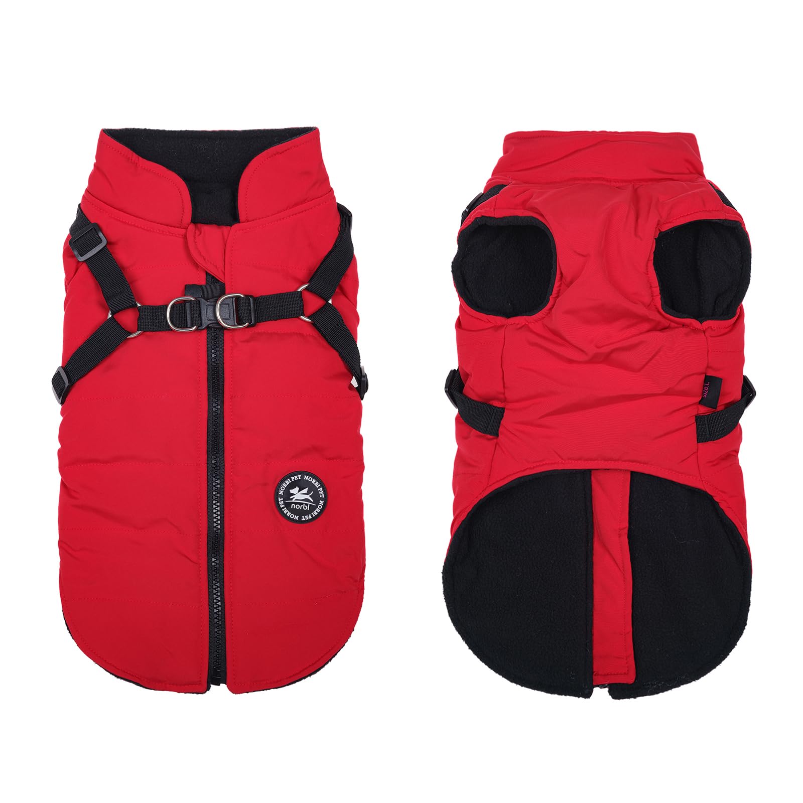 Norbi Dog Coat - Winter Jacket With Built-In Harness, Adjustable Warm Coats For Small To Large Dogs, Perfect For Cold Weather