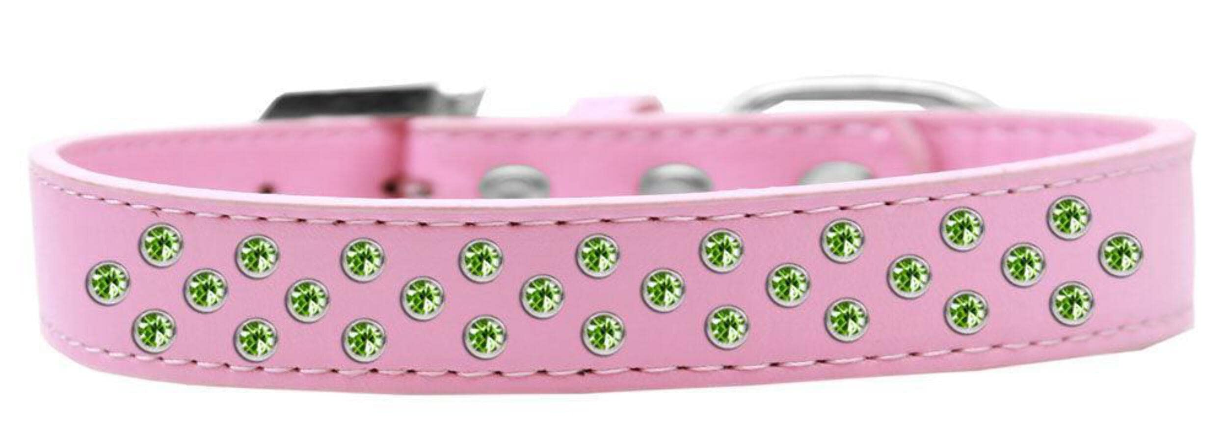 Mirage Pet Products Sprinkles Dog Collar with Lime Green Crystals, Size 12, Black