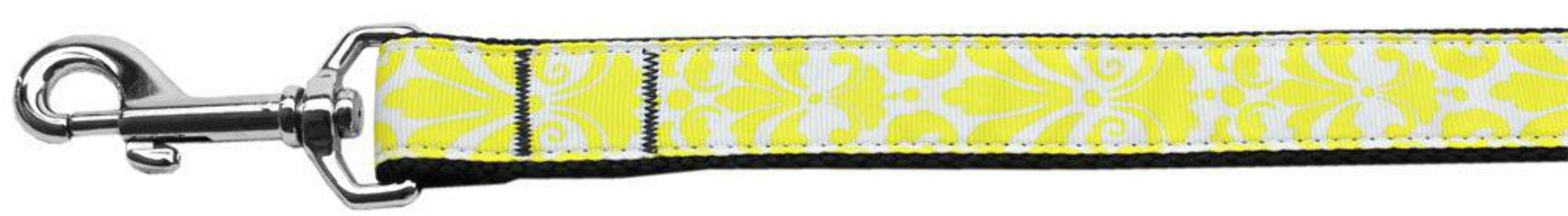 Mirage Pet Products Damask Nylon Dog Leash, Yellow, 6'